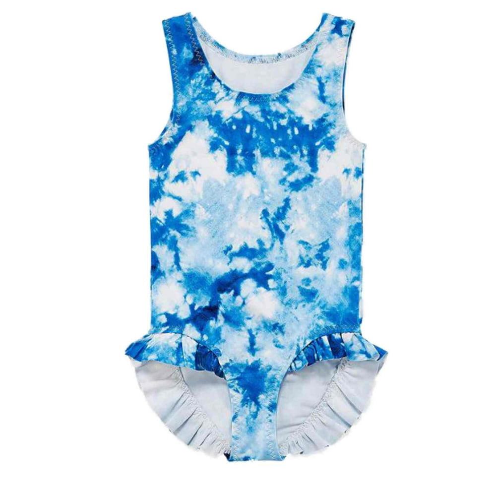 white tie dye bathing suit