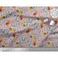 thumbnail image 3 of Soimoi Rayon Fabric Floral,Musical Instruments & Animals Cartoon Print Fabric by Yard 56 Inch Wide, 3 of 3