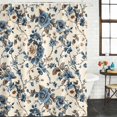 thumbnail image 3 of Blue Spring Floral Waterproof Fabric Shower Curtain,Vintage Botanical Farmhouse Waterproof Fabric Shower Curtain for Bathroom Curtains Bathtubs Hotel Shower Curtains with 12 Hooks Extra Long 72x84, 3 of 8
