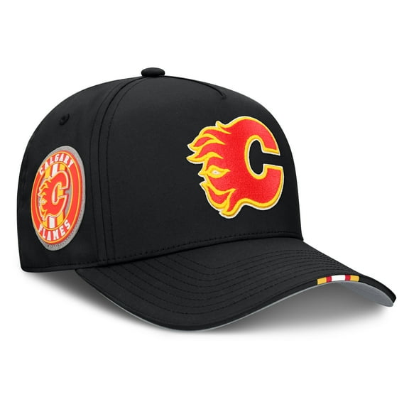 Men's Fanatics Black Calgary Flames 2025 NHL Draft Authentic Pro On-Stage Podium A-Frame Adjustable Hat
