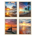 thumbnail image 2 of PixonSign Frameless Wall Art Vibrant Sunset Tropical Ocean Beach Horizons Prints, Set of 4 Sea Landscape Wall Decors, Nature Wall Décor, Adhesive Canvas Poster, Modern Home Artwork - 11"x14", 2 of 5