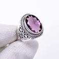 thumbnail image 2 of Purple Amethyst 925 Sterling Silver Ring, Adjustable Ring, Silver Jewelry Ring, Purple Ring, Oval Ring, Dainty Ring, Handmade Ring, Gemstone Ring, Gif, 2 of 4