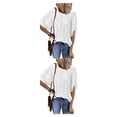 thumbnail image 3 of Cuello para mujer Sonducket camisa de Media manga jersey con volantes blusa de encaje Negro S M L XL XXL 3XL, 3 of 5
