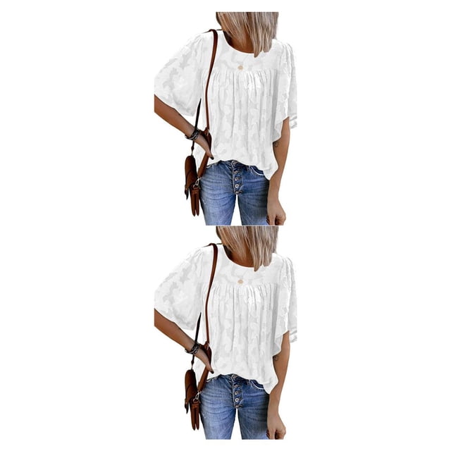 Minnieouse Cuello Niñas Camisa de media manga Jersey Blusa Cumpleaños Verano Primavera Moda Ropa Mujer Tops Accesorios Type5 NO5