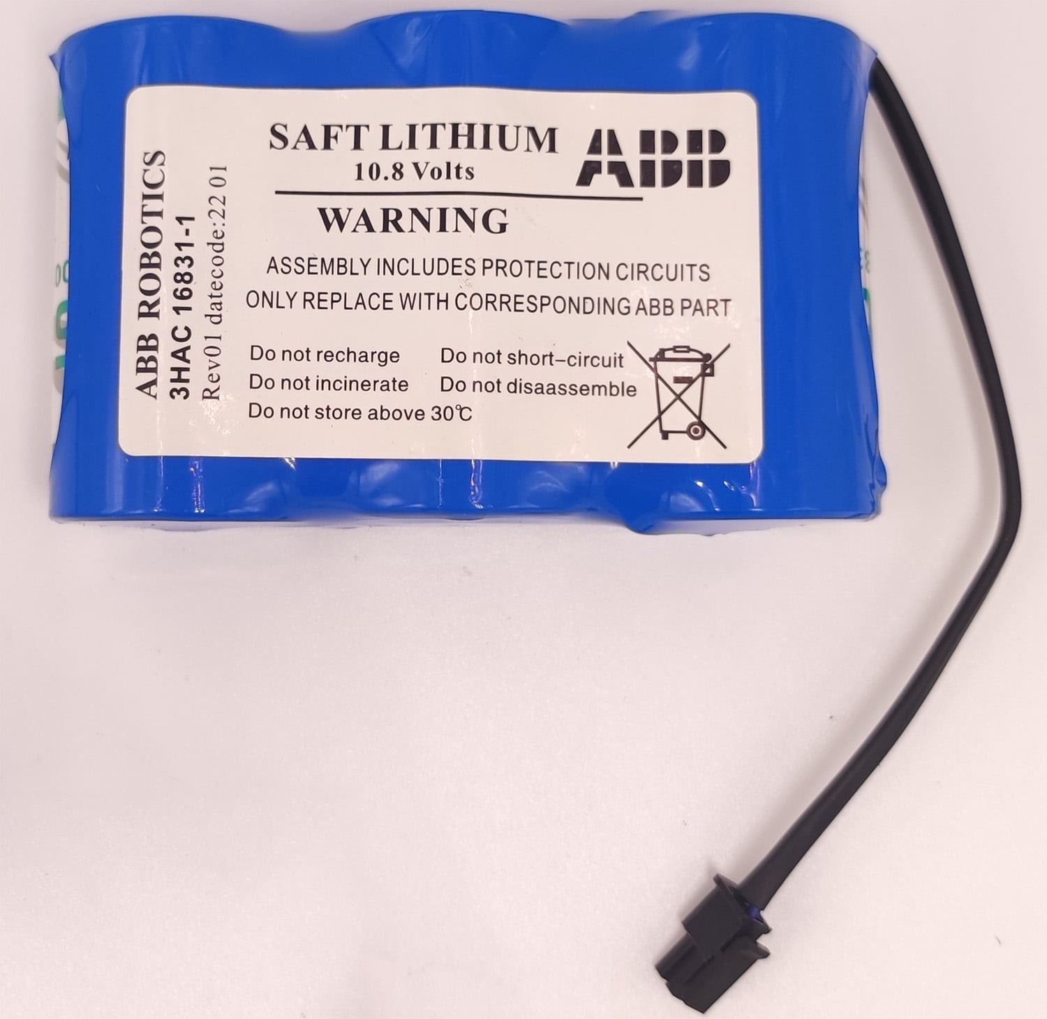 3HAC168311 10.8V 17Ah ABB Battery for ABB Robot Controller Battery