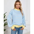 thumbnail image 5 of Cogild Women Sweaters with Multi Color Long Sleeves Striped Pullover Long Sleeves Sweaters for Womens, 5 of 6