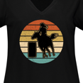 thumbnail image 4 of Inktastic Rodeo Barrel Racing Cowgirl Women's Plus Size V-Neck T-Shirt, 4 of 5