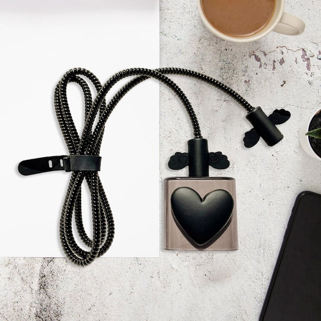 Cubierta protectora del cable del cargador Protector del cargador Protector del estuche del cargador del cable de protección del enchufe de carga , negro Baoblaze Protector de cables