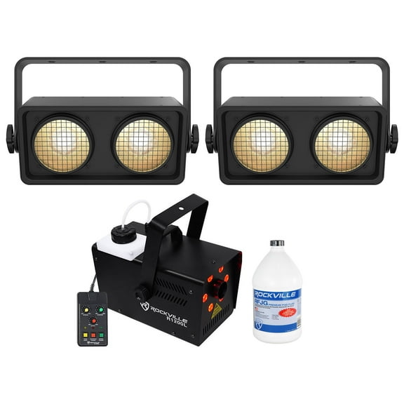 (2) Chauvet Shocker Dual Zone DMX COB LED Blinder Stage Lights LED Fogger Fluid