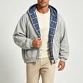thumbnail image 4 of UVEASISHA Mens Plaid Zip Up Hoodie Oversized Casual Athletic Jackets Full Zip Lightweight Hooded Jacket Loose Fit Long Sleeve Outerwear Coat for Weekend Outing Blue XL, 4 of 5