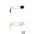 thumbnail image 1 of Broche de Gato Animal de Aleación de 3 Piezas para Mujer, Alfiler de Salvador Dali broche de seguridad, 1 of 10