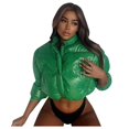 thumbnail image 2 of Vedolay Parka Jacket Women Long Sleeve Cardigan Coats Open Front Button Down Loose Coats Green,L, 2 of 5