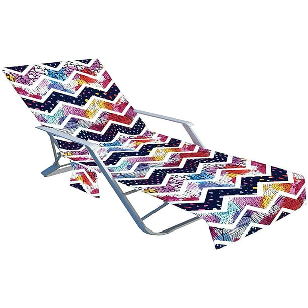 Housse de chaise de plage avec poches latérales, housse de serviette de