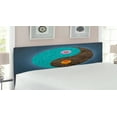 thumbnail image 2 of Yoga Headboard, Yin Yang with Flowers Peace Balance Earth Opposite Contrary Forces Art, Upholstered Decorative Metal Bed Headboard with Memory Foam, King Size, Slate Blue Turquoise, by Ambesonne, 2 of 4