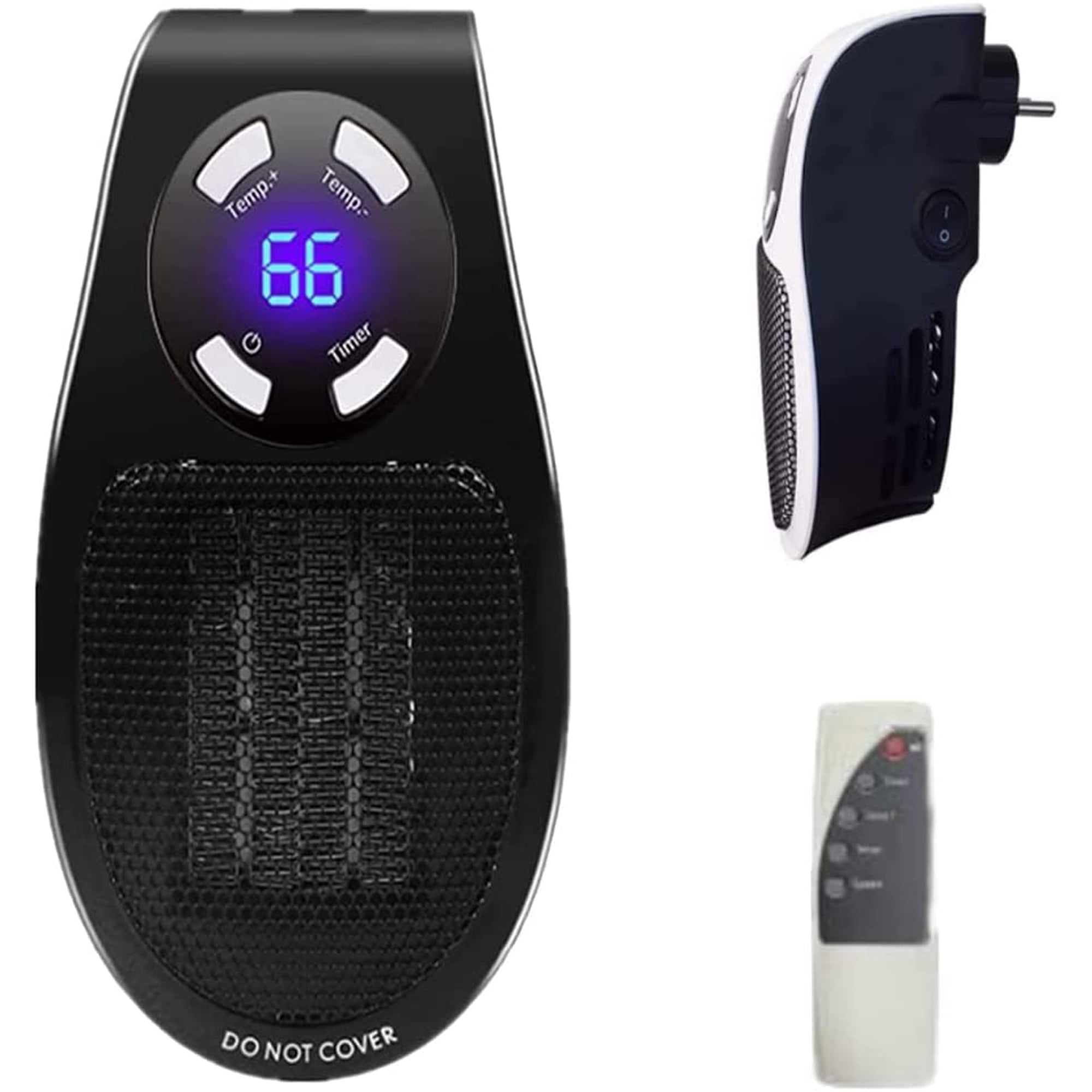 Alpha Heater 500W Smart Plug In Space Heater Portable Electric Small Heater  with Thermostat Timer for Bedroom Office Bathroom (1 Pack with remote  control, Black) | Walmart Canada
