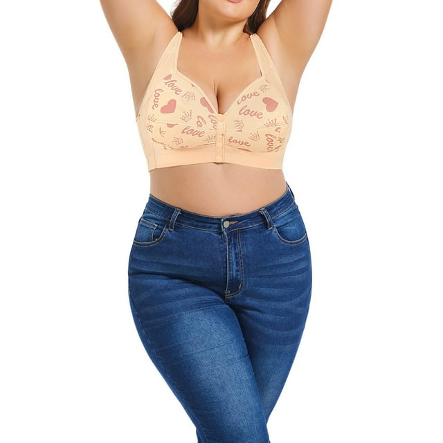 Front Closure Breathable Bra Comfortable Convenient No Wire Anti Sagging Bra
