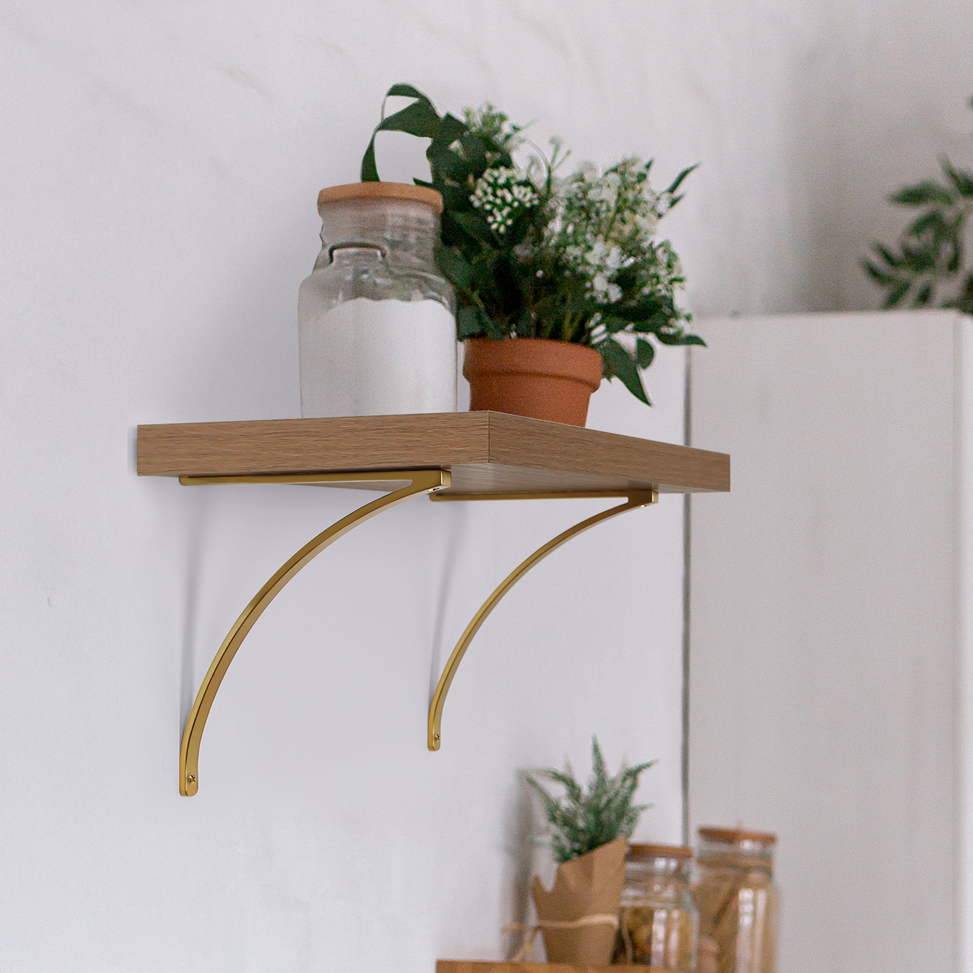 Lumi Home Furnishings Shelf Brackets Brass 4-Pack