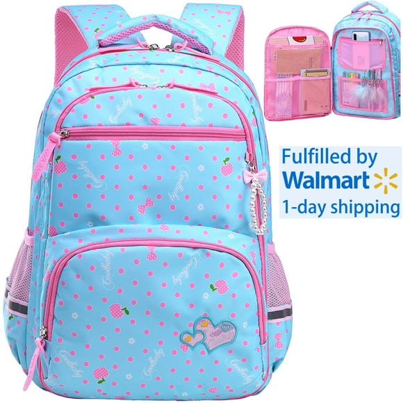 GRM Water Resistant Girls Backpack for Primary Elementary School Kids Bookbag