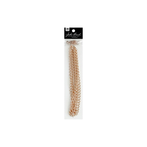 John Bead 36in Rose Gold 5mm Jewelry Making Curb Chain and Findings Set