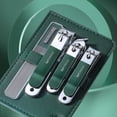 thumbnail image 2 of 4Pcs/Set Toenail Clippers Fingernail Clipper with Faux Leather Case Sharp Sturdy Curved Edge Professional Stainless Steel Nail Clippers Set Travel Use, 2 of 8