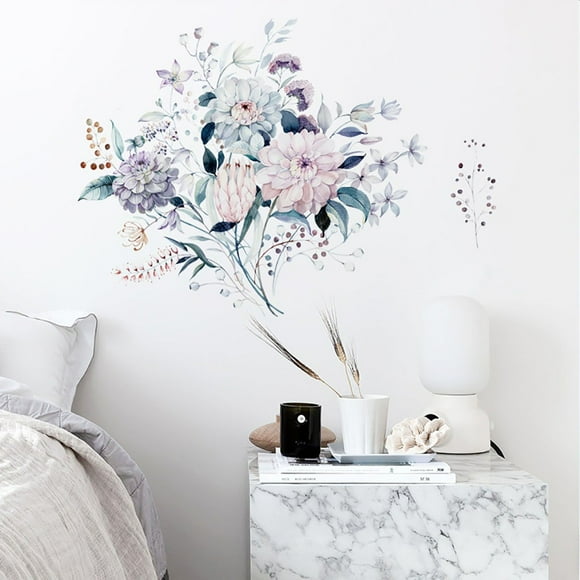 TIMIFIS Wall Sticker Diy Peony Flowers Wall Sticker Pvc Wall Decals for Living Room Home Decor