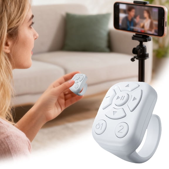 EcoNest Fingertip Wireless Remote Control Automatic Rechargeable Scroller Ring Upgrade Remote App Control Page Turner For Phones Scrolling Ring Page Turner