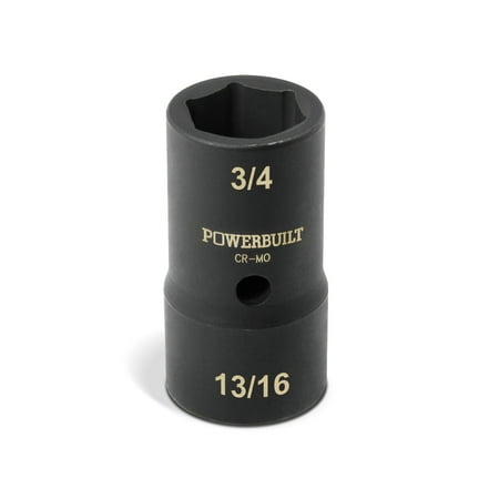 UPC: 0028907129341 | Powerbuilt 1/2 in. Double-End 3/4 in. x 13/16 in. SAE Flip Lug Nut Socket