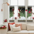 thumbnail image 4 of Black Green Snowman Christmas Sheer Curtains 45 Inches Long, Xmas Tree Snowflake Winter Light Filtering Window Curtains for Living Room, Rod Pocket Voile Sheer Curtain Drapes, 52"Wx45"L, 2 Panels, 4 of 9