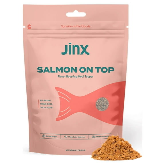 Jinx Salmon on Top Flavor Boosting Freeze-Dried Meal Topper, All-Natural Dry Dog Food, 3 oz Bag
