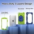thumbnail image 3 of Rugged Case For iPad 5th 6th Generation 9.7 inch & Air 2 & Pro 9.7 Shockproof Cover with Rotatable Stand & Pencil Ring & Strap, 3 of 9