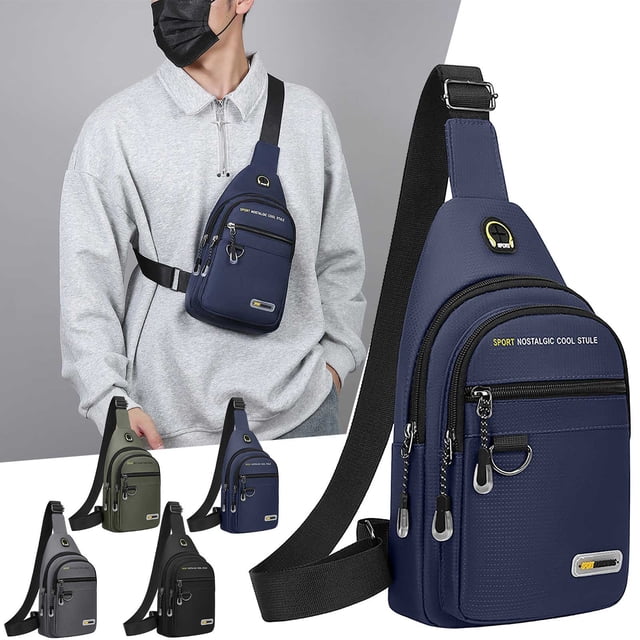 Nsxcdh Chest Bag Mens Shoulder Versatile Small Running Sports Backpack 11.8x6.7x2in Multi Compartment Organized Breathable Polyester Water Resistant Travel Home Indoor Sports for women man Gift