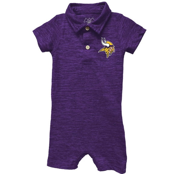 Infant Wes & Willy Purple Minnesota Vikings Short Leg Cloudy Yarn Polo Bodysuit