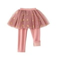 thumbnail image 5 of BFHHYA Girls Fleece Lined Leggings with Skirt Kids Winter Warm Tutu Skirt Pants Love Heart Skirt Cotton Tights Pants 2-10 Years, 5 of 5