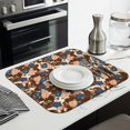 thumbnail image 3 of Pioneer Flower Floral Print Pattern Kitchen Dish Drying Mat 1 Pack, Ultra Absorbent Microfiber Drainer Mat, 16"x18", 3 of 6