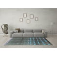 thumbnail image 3 of Ahgly Company Indoor Round Solid Light Blue Modern Area Rugs, 5' Round, 3 of 4