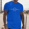 thumbnail image 2 of BOBOGOJP T-Shirts à Col Rond pour Hommes Col Rond Uni Manches Courtes avec Poche (Bleu,3TG), 2 of 5