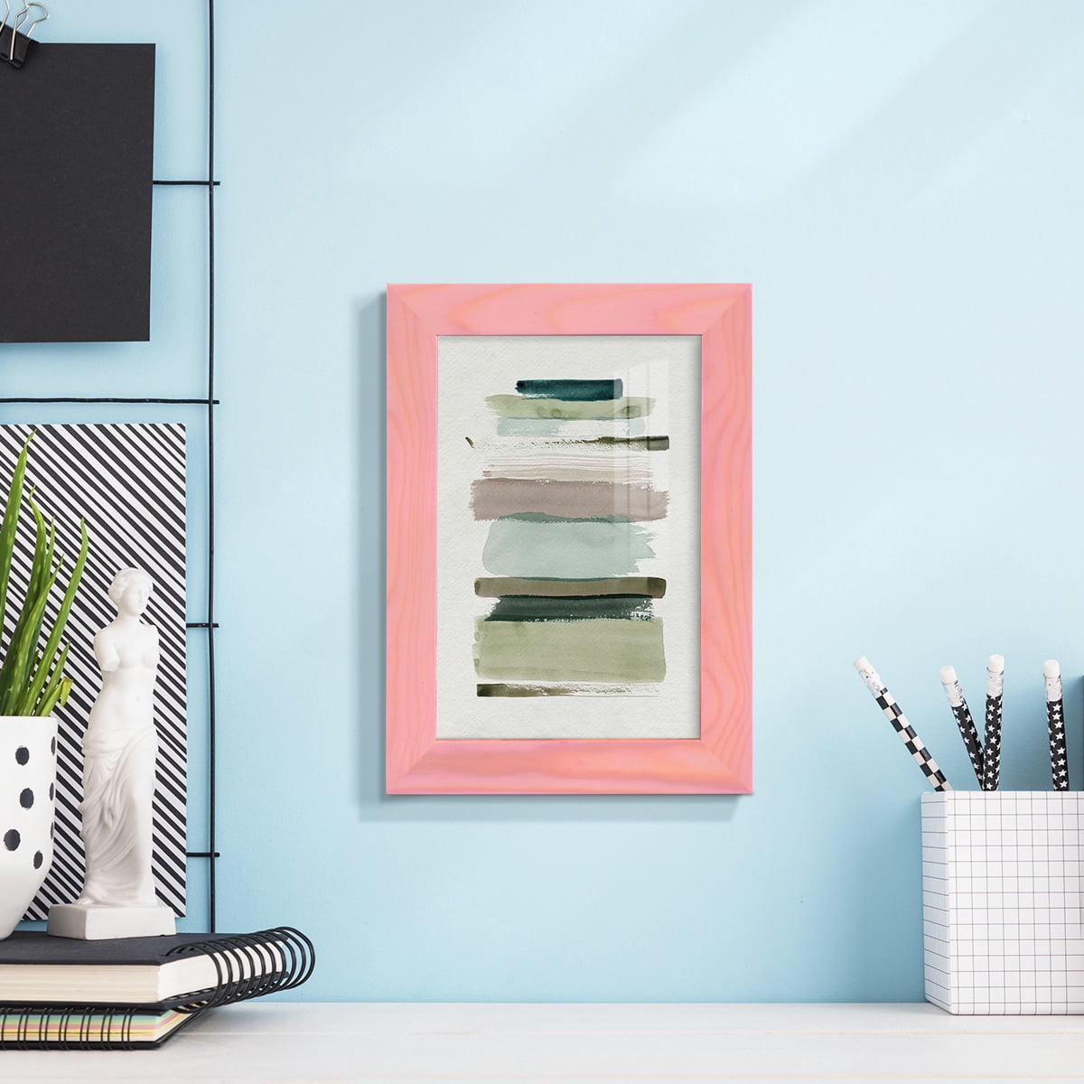 Grass Stains I - Framed Print w/glass - Sunset Pink