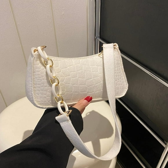 OUSITAID Mini Bag Crocodile Embossed Solid Color Zipper Funky