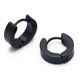thumbnail image 1 of Par de pendientes de aro para hombre de acero de titanio de 4 mm x 9 mm, color negro, 1 of 4