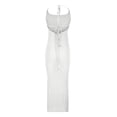 thumbnail image 4 of Women Spaghetti Straps Bodycon Maxi Dress Open Backless Slit Cocktail Dress Sleeveless Evening Party Long Dress, 4 of 5