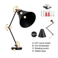 thumbnail image 3 of LIYJTK Vintage Industrial Adjustable Swing Arm Wall Sconce Black E27 Plug In, 3 of 9