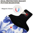 thumbnail image 3 of Haosy Elegant Blue Iris Flowers Golf Mallet Putter Cover Strong Magnetic Leather Golf Club Headcover Closure, 3 of 7