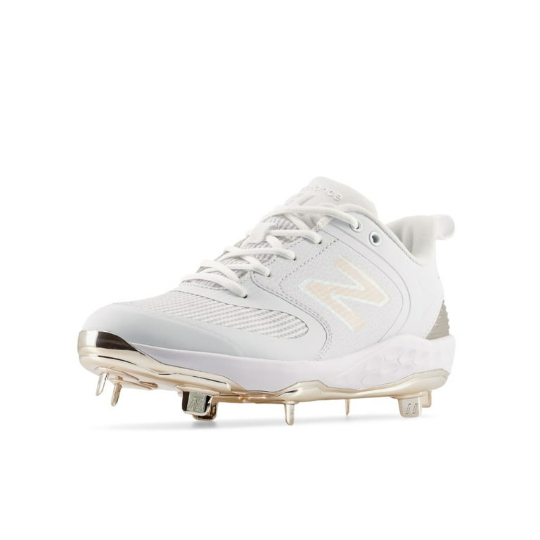 New Balance Women s Fresh Foam X Velo V3 Low Metal Fastpitch Softball Cleats White Gold Medium 7.5 Walmart