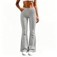 thumbnail image 2 of Ozmmyan Womens Flare Yoga Pants High Waisted Bootcut Stretch Trousers with Pockets Casual Solid Color Bell Bottom Lounge Pants, 2 of 8