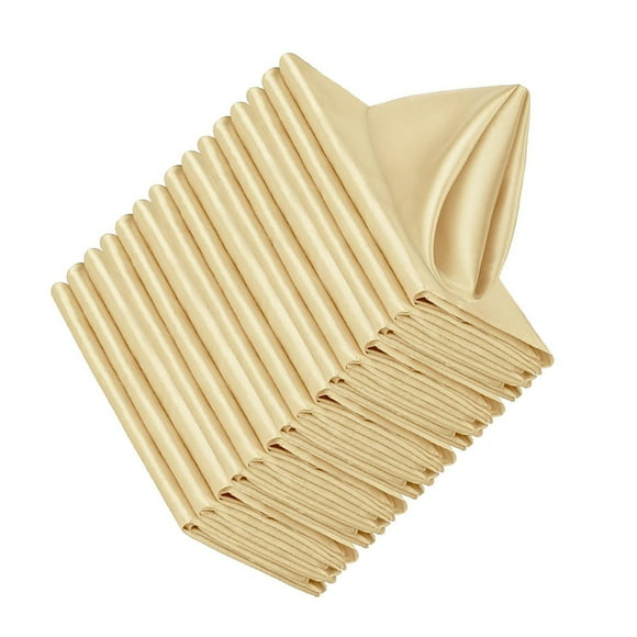 Advancent Servilletas de de poliéster de 20 piezas para una experiencia gastronómica lujosa, servilletas de tela cuadradas Kits de decoración para fiestas Dorado champagne