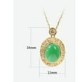 thumbnail image 4 of HOOUN Green Jade Crystal Pendant Necklace Charm 18K Gold Plated Chain Dainty Gemstone, 4 of 6