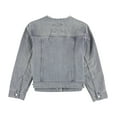 thumbnail image 2 of Michael Kors Womens Collarless Frayed Denim Jean Jacket, Blue, Plus Size, 3X, 2 of 2