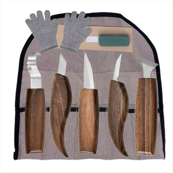 10 Pcs Chisel Carving Knife Set Woodcut DIY Hand Wood Carving Tools Woodcarving Cutter Knives Hand Tools,1 * Wood Carving Kit