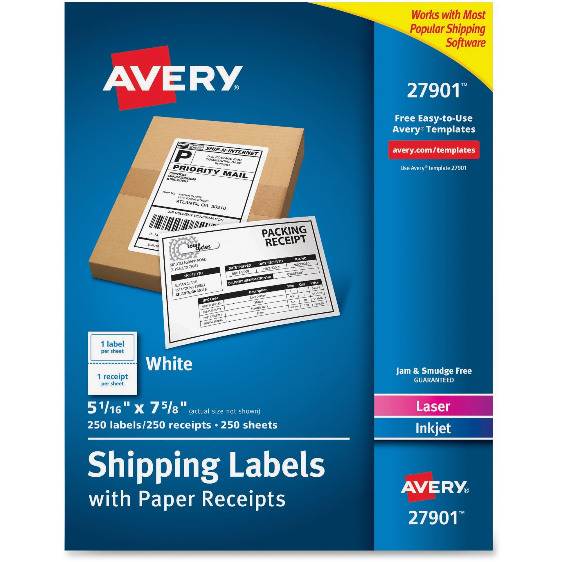 Avery Shipping Labels Paper Receipts, Permanent Adhesive, 5-1/16