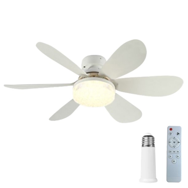 E26/27 ventilador de enchufe luz LED ventilador de bombilla regulable 40W/30W para dormitorio cocina